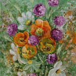 Nature morte florale – Odette Midorge (XXe siècle)